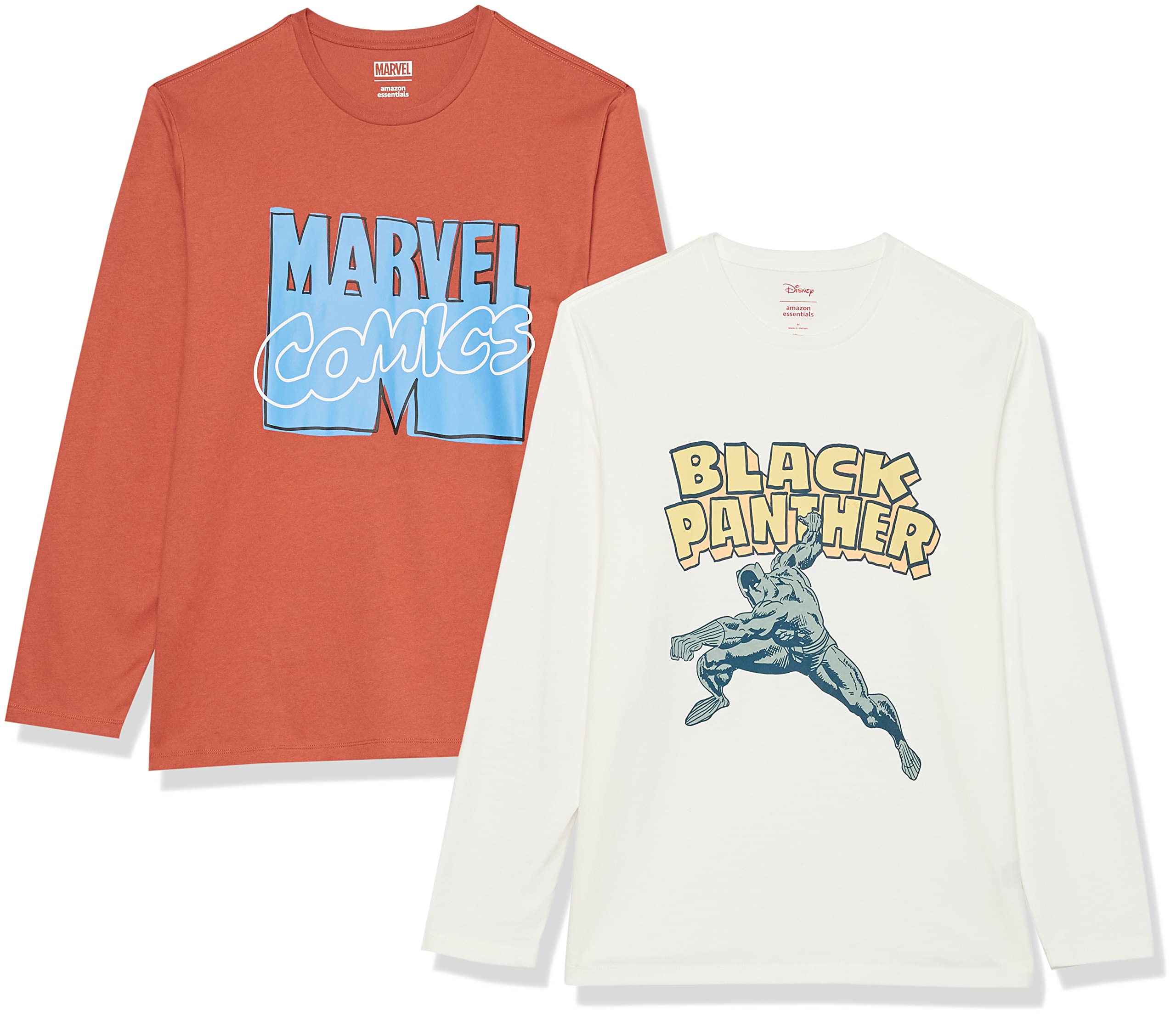 Amazon EssentialsDisney | Marvel | Star Wars Men's Long-Sleeve T-Shirts, Pack of 2OEKO-TEX STANDARD 100
