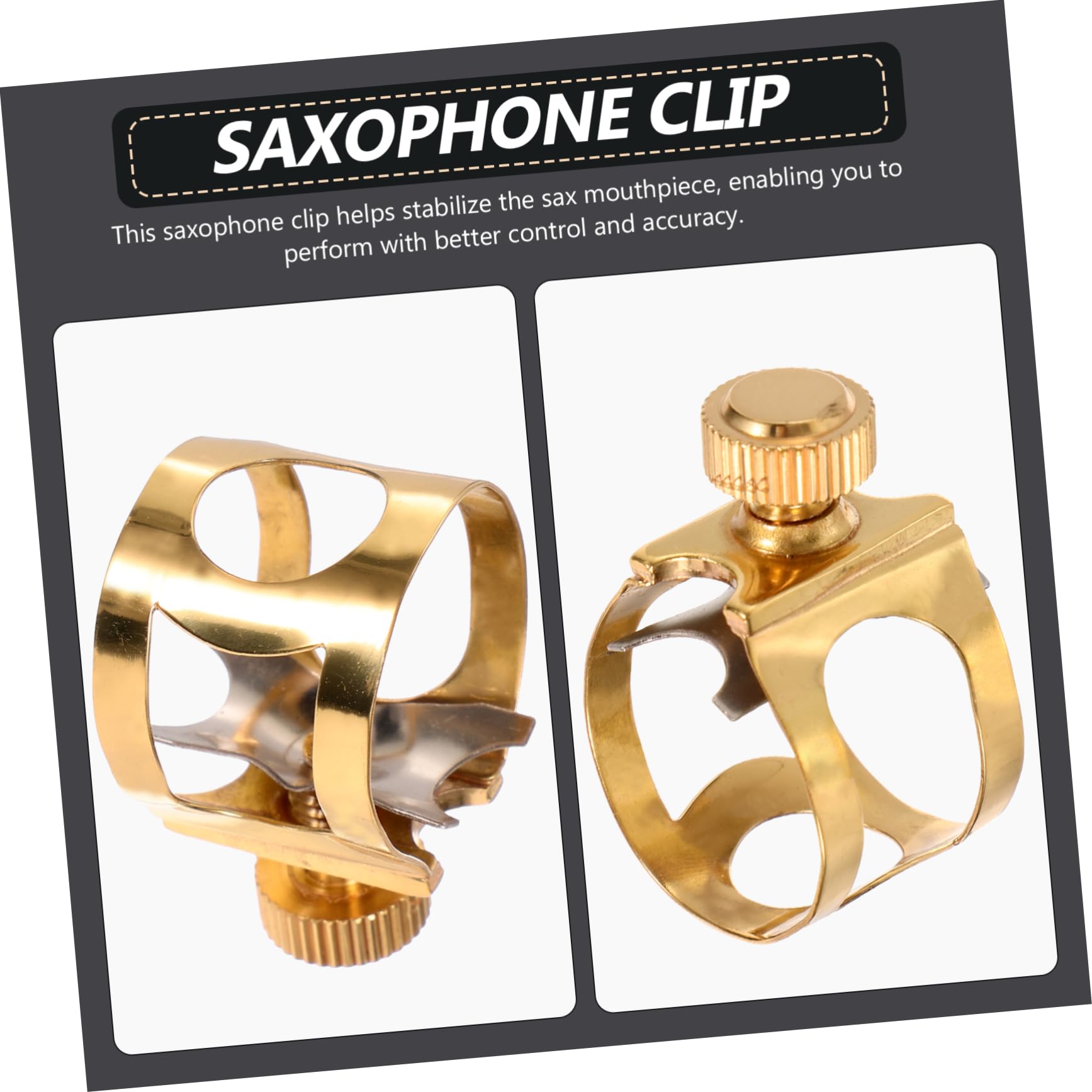 ERINGOGO Brass Saxophone Clip Mouthpiece Ligature Durable Instrument Accessory for Alto Sax Players Reliable Stabilization for Better Control and Performance
