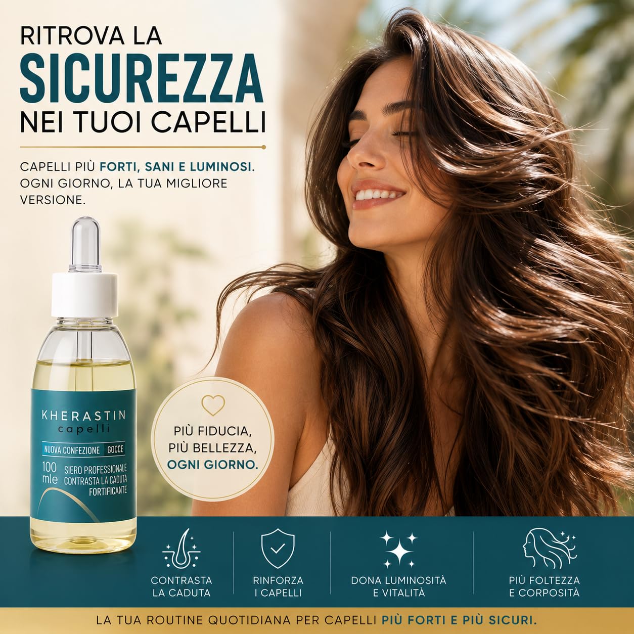 Kherastin Gocce 200ml Trattamento Anticaduta Capelli Uomo Donna | Extra Forte, Rinforza Bulbo, Stimola Ricrescita, Fortificante Naturale