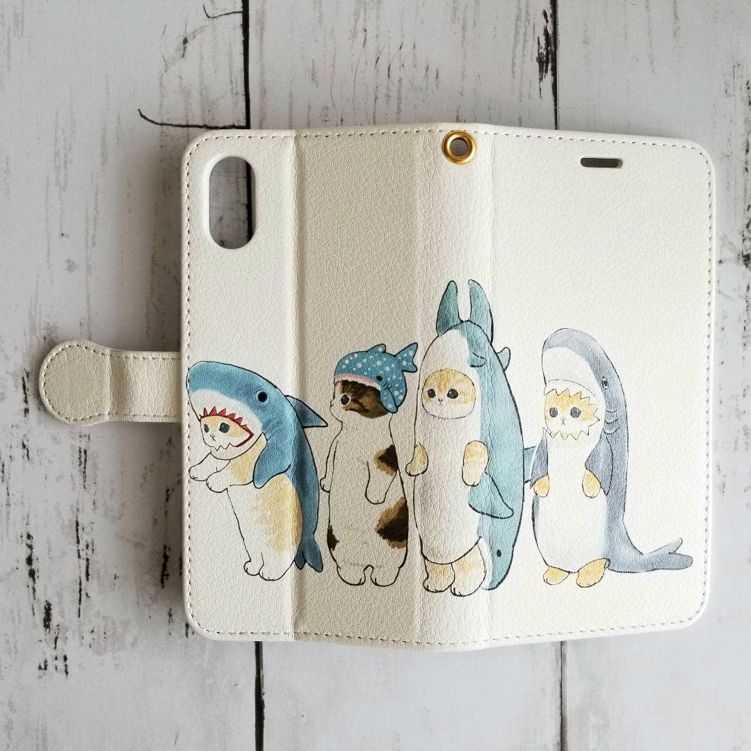 Amazon.co.jp: サメにゃん iPhoneXXS 手帳型スマホケース : 家電＆カメラ