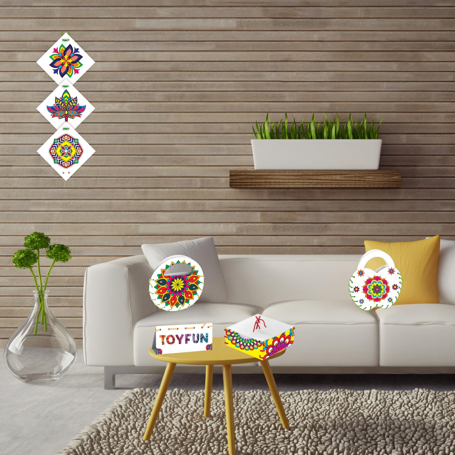 TOY FUN Mandala Art Magic Craft Game DIY Kit for Kids 5 to 8 Years | Birthday Gift | Colouring Game | Purse, Wall Hanging, Name Plate, Hand Bag - Image 5 thumbnail