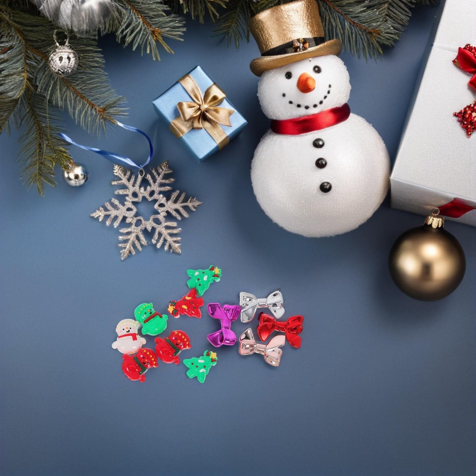 Beaupretty 120 Piezas Cuentas Navideñas Pintadas a Mano para Pulseras y