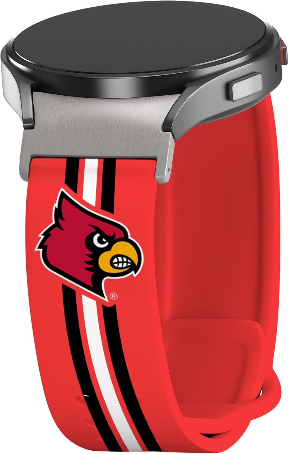 Affinity Bands Louisville Cardinals HD Fitted Watch Band Compatible with Samsung Galaxy Watch 4-7 (Long Stripes)