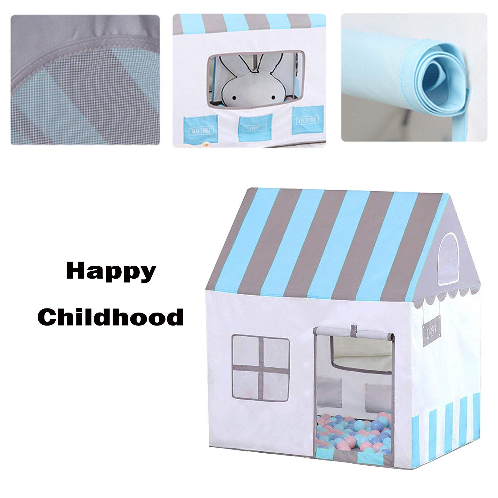 Carpa para niños, Carpa para bebé, Niños Castillo,Regalo de cumpleaños, Interior/Exterior, Sala de Juguetes, Seguridad y no tóxico (Blue)