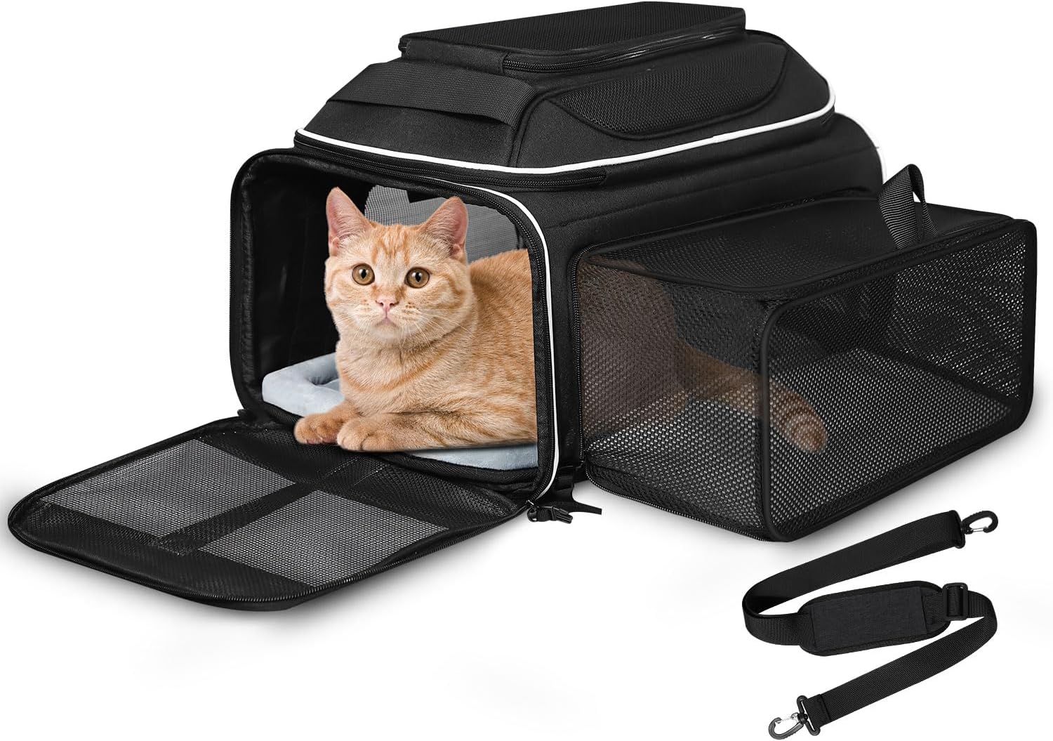 Pet Carrier Top Expandable Dog Carrier 17x11x9.5 Airline Approved, Soft