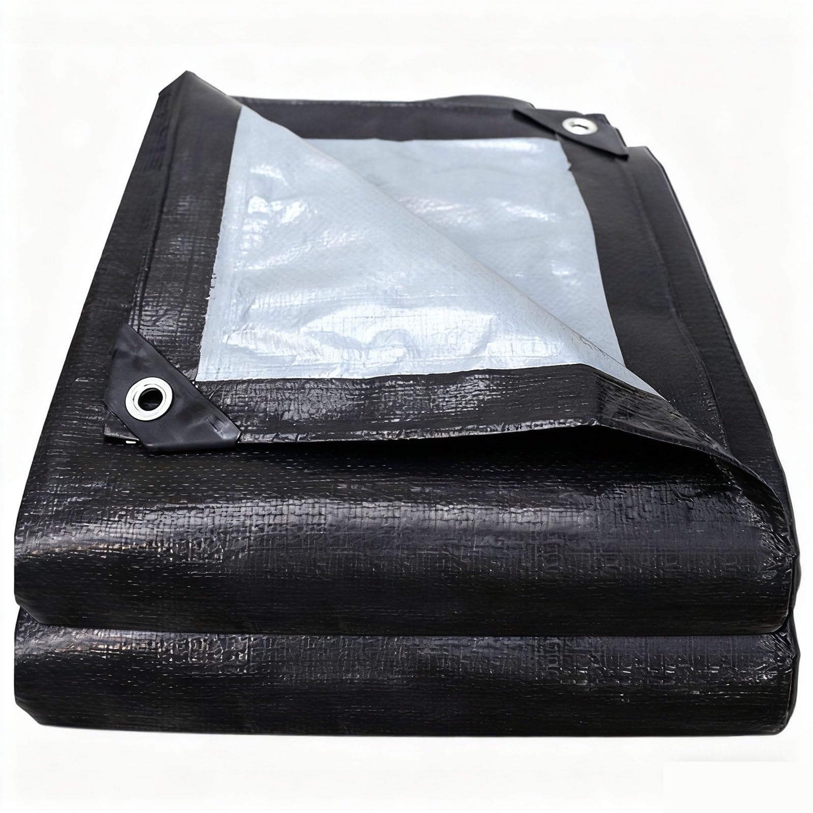 Black Tarpaulin With Eyelets, 6m x 10.5m, Weatherproof/Uv/Snow, Plastic Dust Sheets Covering Cars, Woodpiles, Houses, Furniture, Pet Cages​