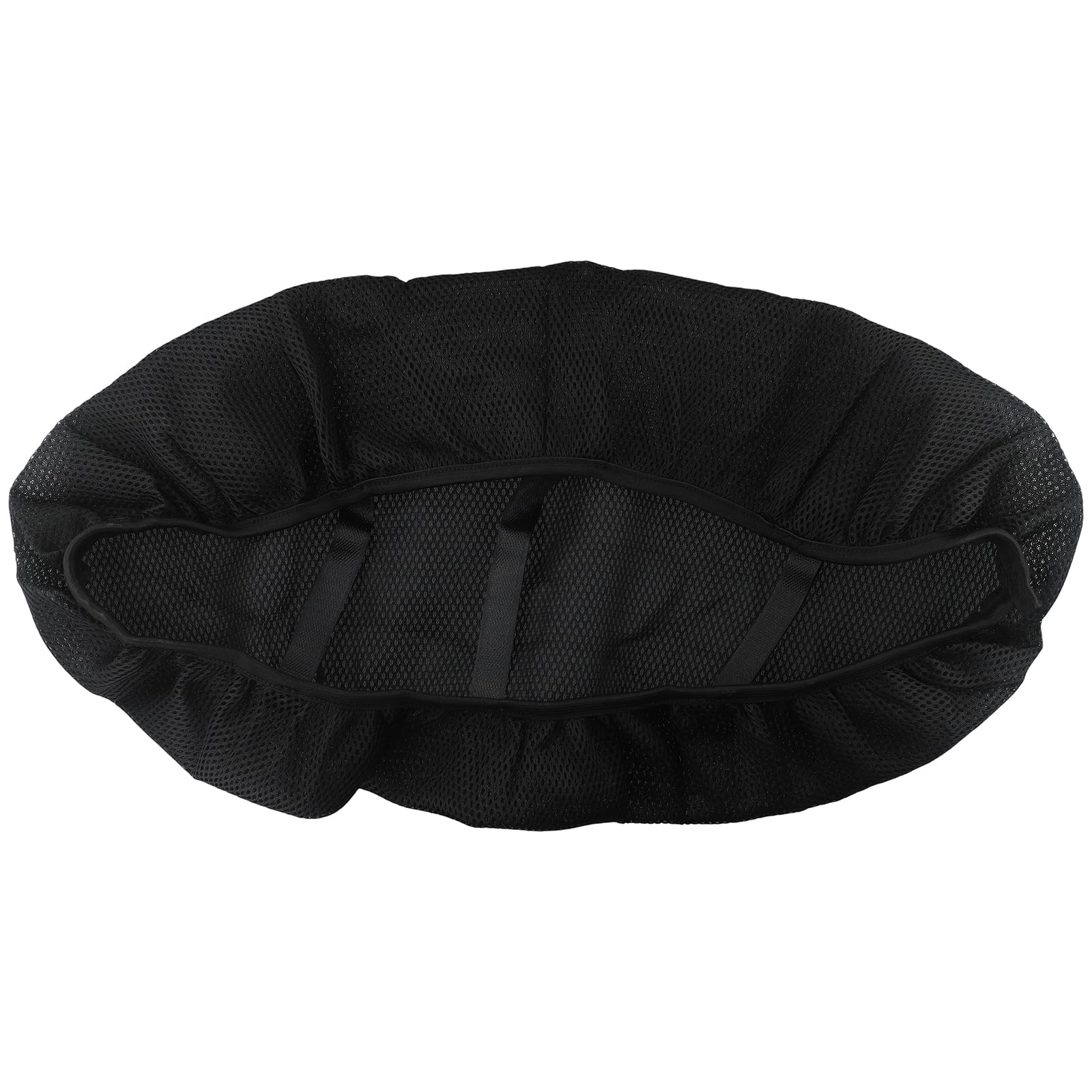 Funda de asiento para motocicleta negra con malla transpirable 7