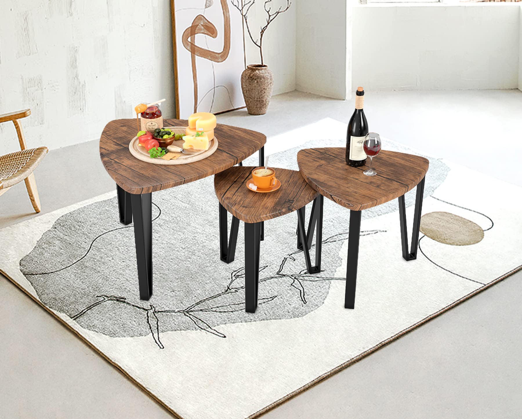 Tables That Stack Stacking Coffee Tables Set Of 3 Nesting Tables - Round Stacking Side ...