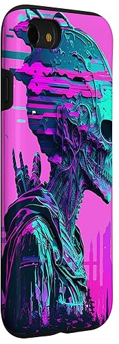 Vista 33 de iPhone 14 Pro Max Cool Retro Alien Sunset Tropical Trippy Vaporwave Sky Art Case