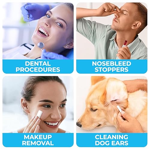 Miniatura 7 de 200 rollos de algodón dental (50 × 4)  Tapón de sangrado nasal  Tapones de sangrado nasal para niños o adultos  Rollos de gasa y almohadillas de