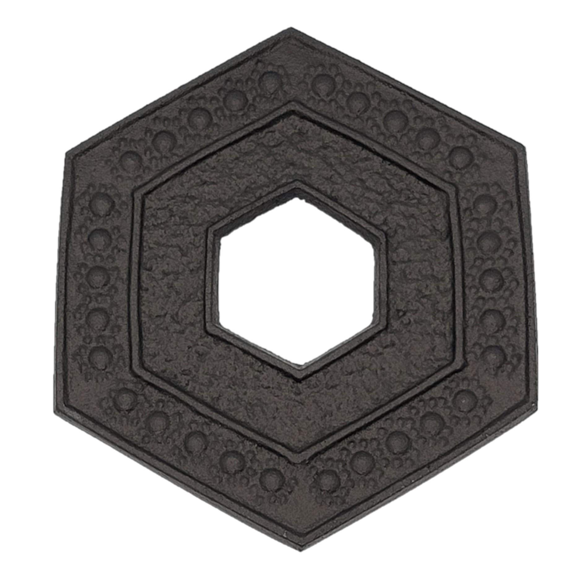 Iwachu Nambu Ironware Trivet Hexagonal Tortoiseshell 4.3in Cast Iron Black