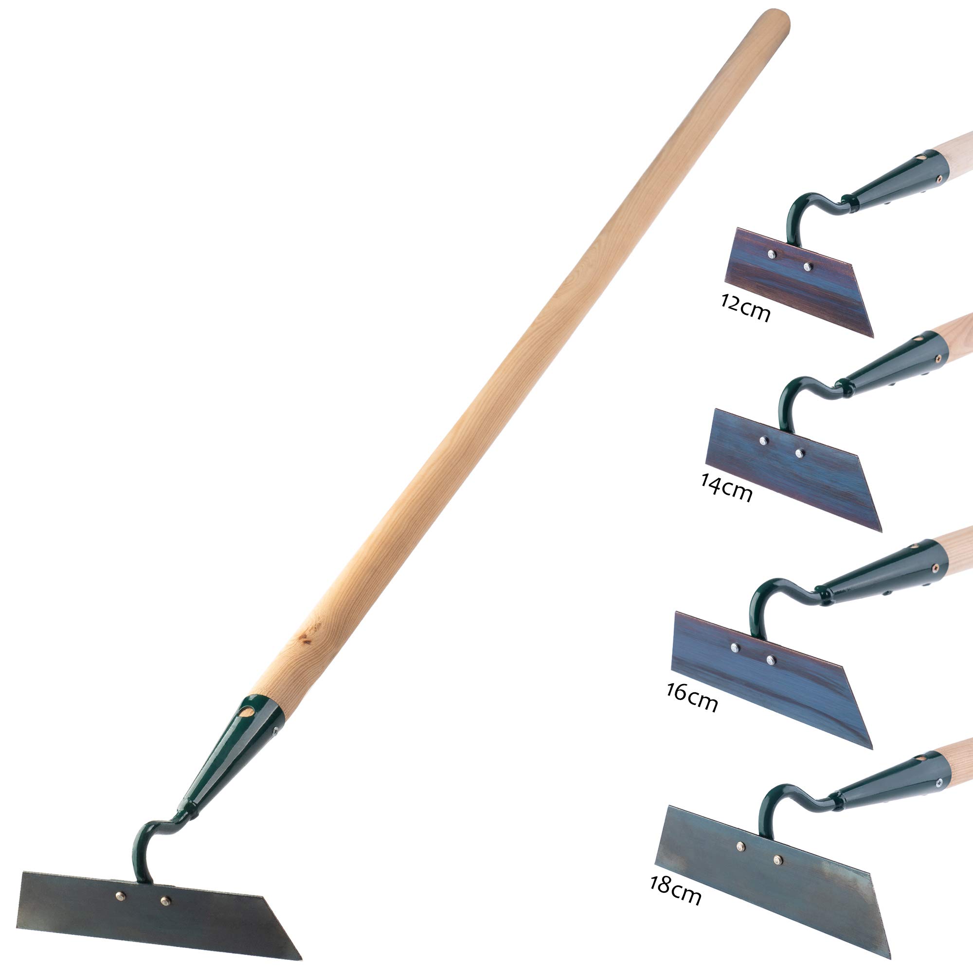 KADAX Zappa, Zappa da Giardino allentamento, Ventilazione e diserbo pavimentogiardino, Metallo, Accessori da Giardino, Rimuovere Le Erbe infestanti(Larghezza di Lavoro: 18 cm, con Manico in Legno)