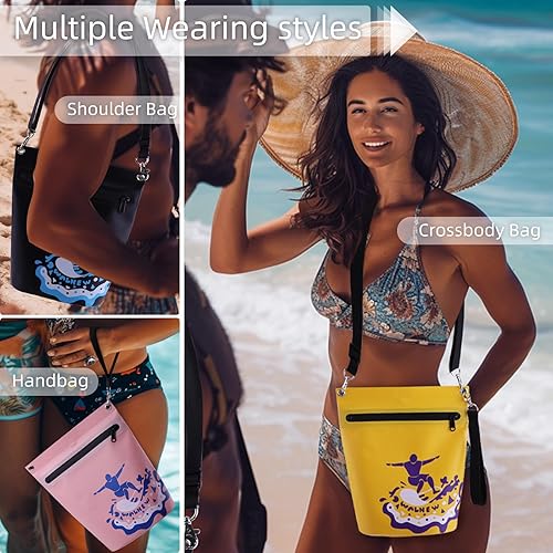 Miniatura 6 de WALNEW Bolsa seca impermeable con cremallera hermética, bolsa ligera impermeable para mujeres y hombres, bolsa cruzada IPX5 que mantiene el equipo