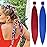 RUN SHUI Rose Red+Blue Pre stretched Braiding Hair 2 Packs Pre feathered Braid Hair Extensions 30 Inches Hair Braids