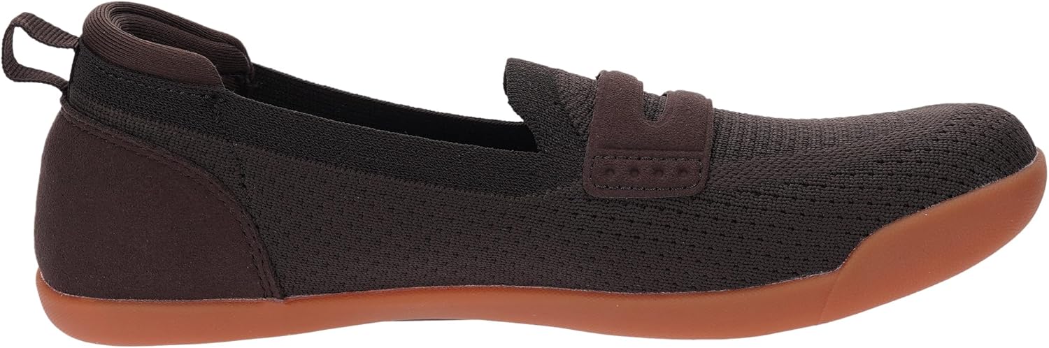 WHITIN Women's Round Toe Slip On Penny Loafers | Wide Width Barefoot Flats with Breathable Knit - Image 4