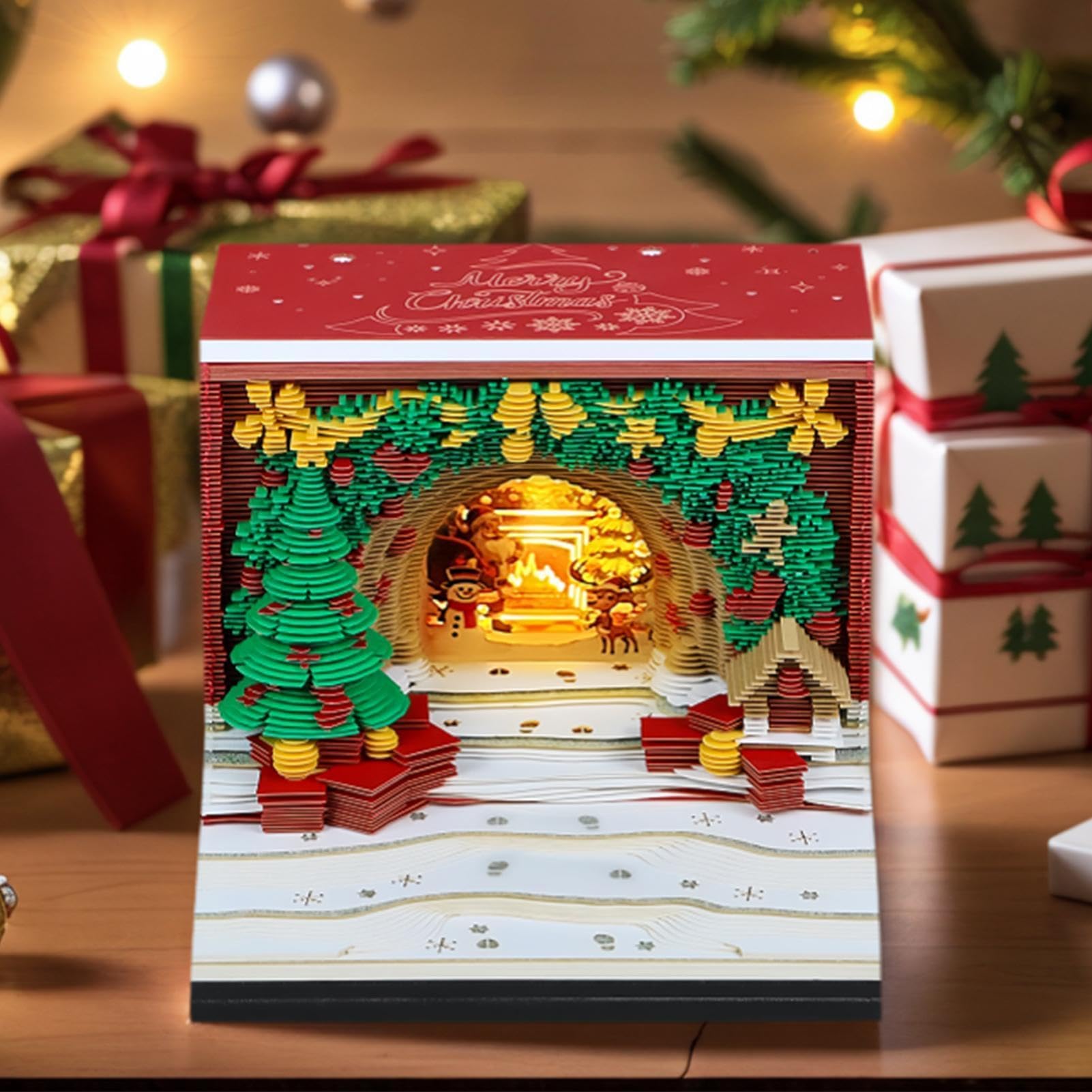 Bloczek Notatnikowy 3D 3D Odrywany Planer LED z Estetycznym Wyglądem | Dekoracja Biurkowa DIY Sztuka Rzeźbienia W Papierze Do Szkoły Imprez Urodzin Nowego Roku Rodziny Nauczyciela