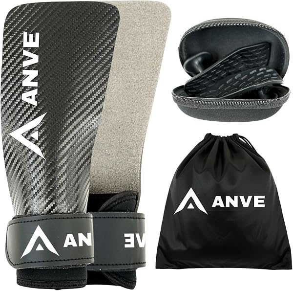 ANVE®️ Calleras para Crossfit de Microfibra de Carbono + Bolsa de Almacenamiento + Agarre de Silicona con Estuche de Almacenamiento | Calleras Crossfit para Calistenia, Gimnasio, etc. - 1