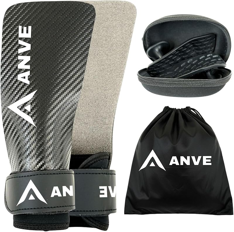 ANVE®️ Calleras para Crossfit de Microfibra de Carbono + Bolsa de Almacenamiento + Agarre de Silicona con Estuche de Almacenamiento | Calleras Crossfit para Calistenia, Gimnasio, etc.