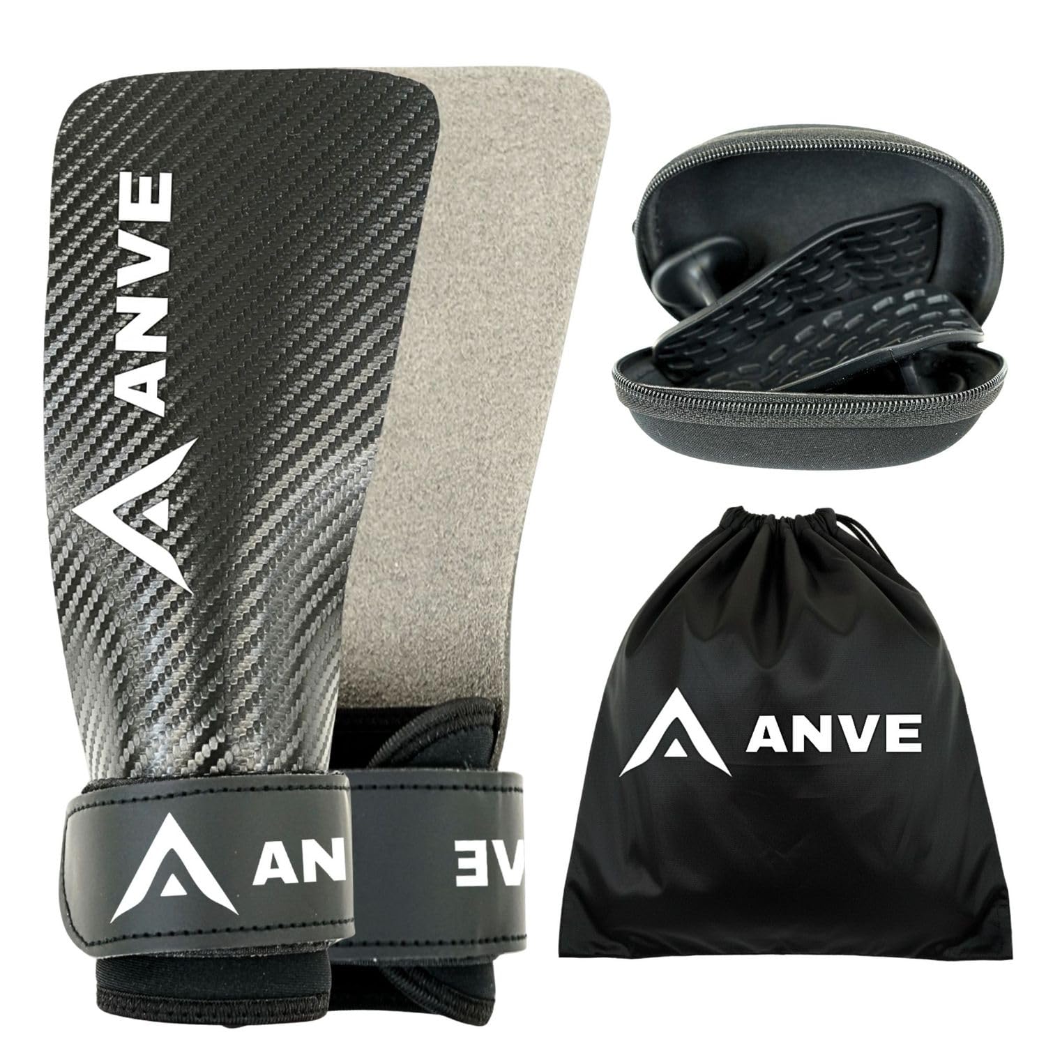 ANVE Calleras Crossfit Microfibra Carbono Bolsa Almacenamiento Agarre Silicona