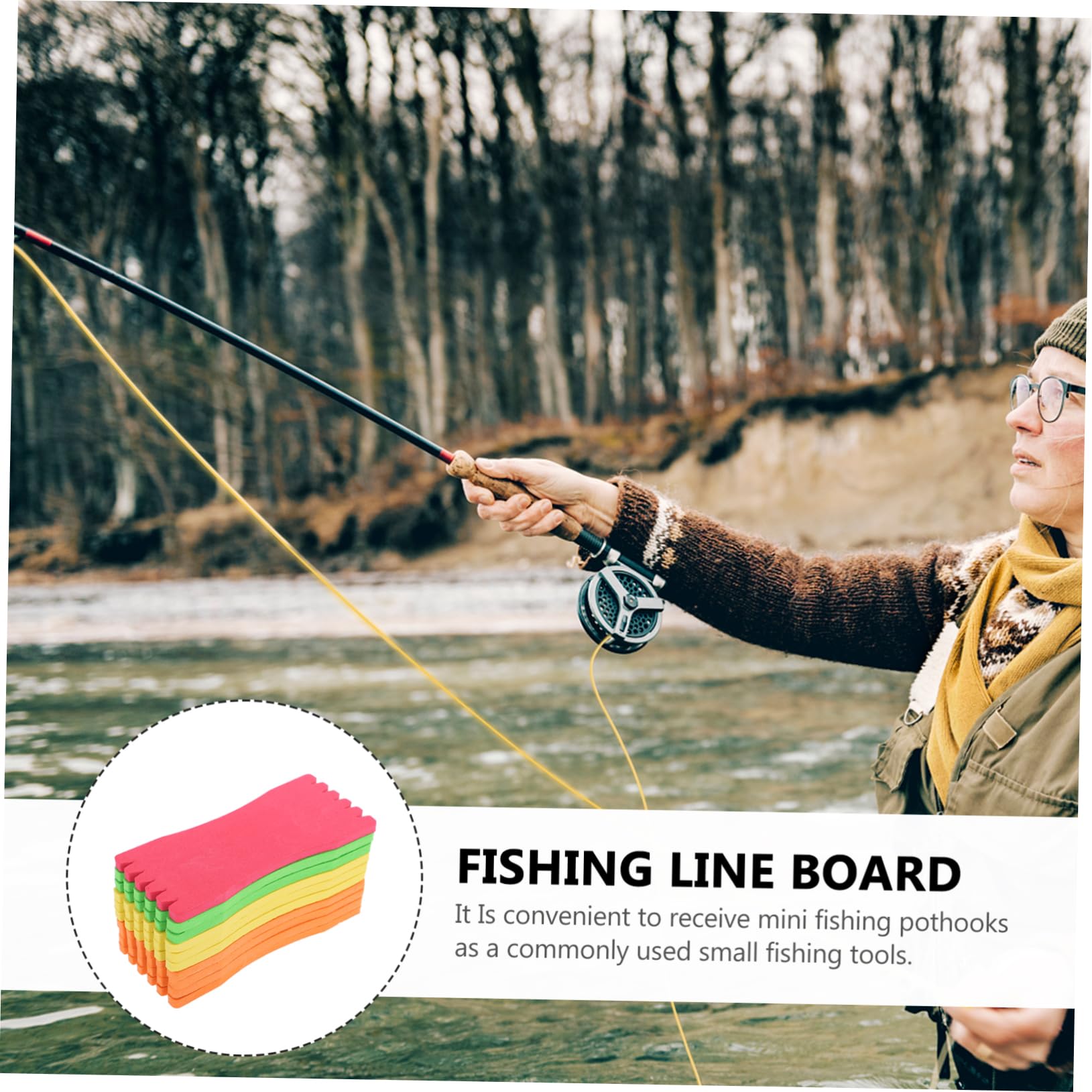 EXAOMBLE 10Pcs Sponge Wrapped Fishing Line Board Spool Fishing Line Organizer for Leaders Rigs and Hooks Lightweight Quick Drying Random Color