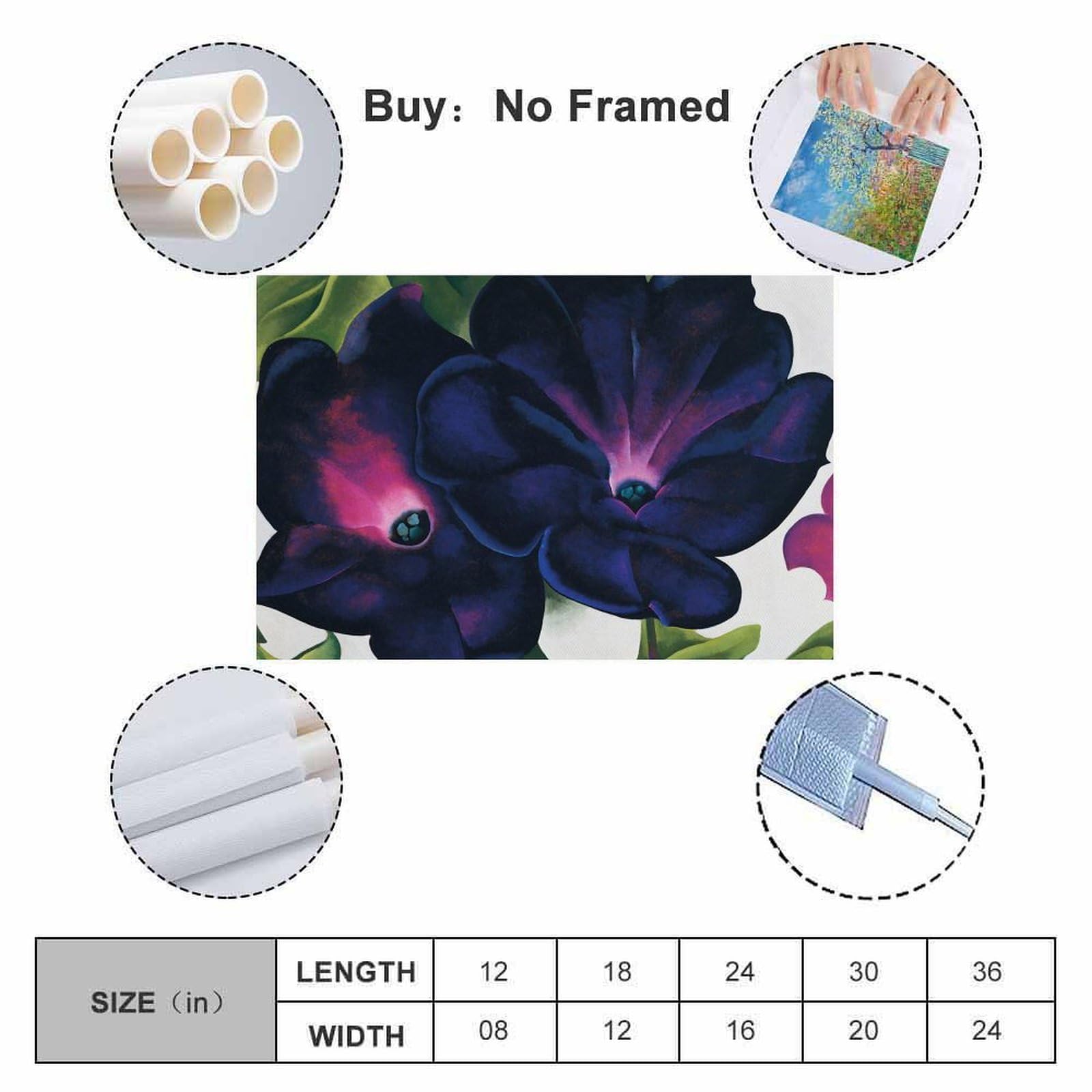 Amazon.com: Black And Purple Petunias By Georgia O'Keeffe