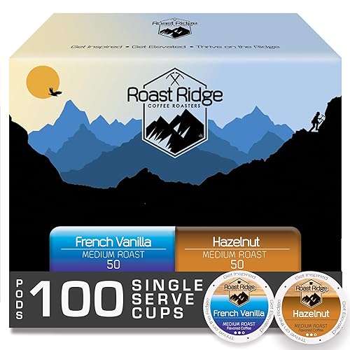 Roast Ridge Cápsulas de café de una sola porción para cafeteras Keurig K-Cup paquete variado tostado medio 100 unidades 50 cada uno vainilla