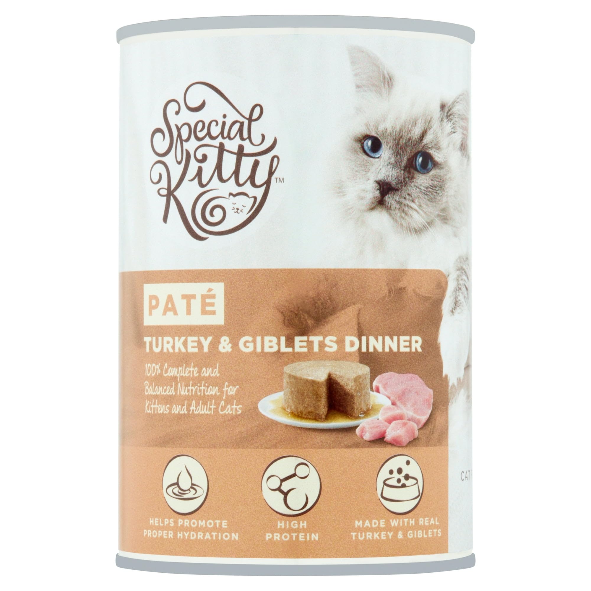 FYNORI (3 Packs) Turkey & Giblets Dinner Pate Wet Cat Food, 22 oz Can, Helps Support Proper Hydration