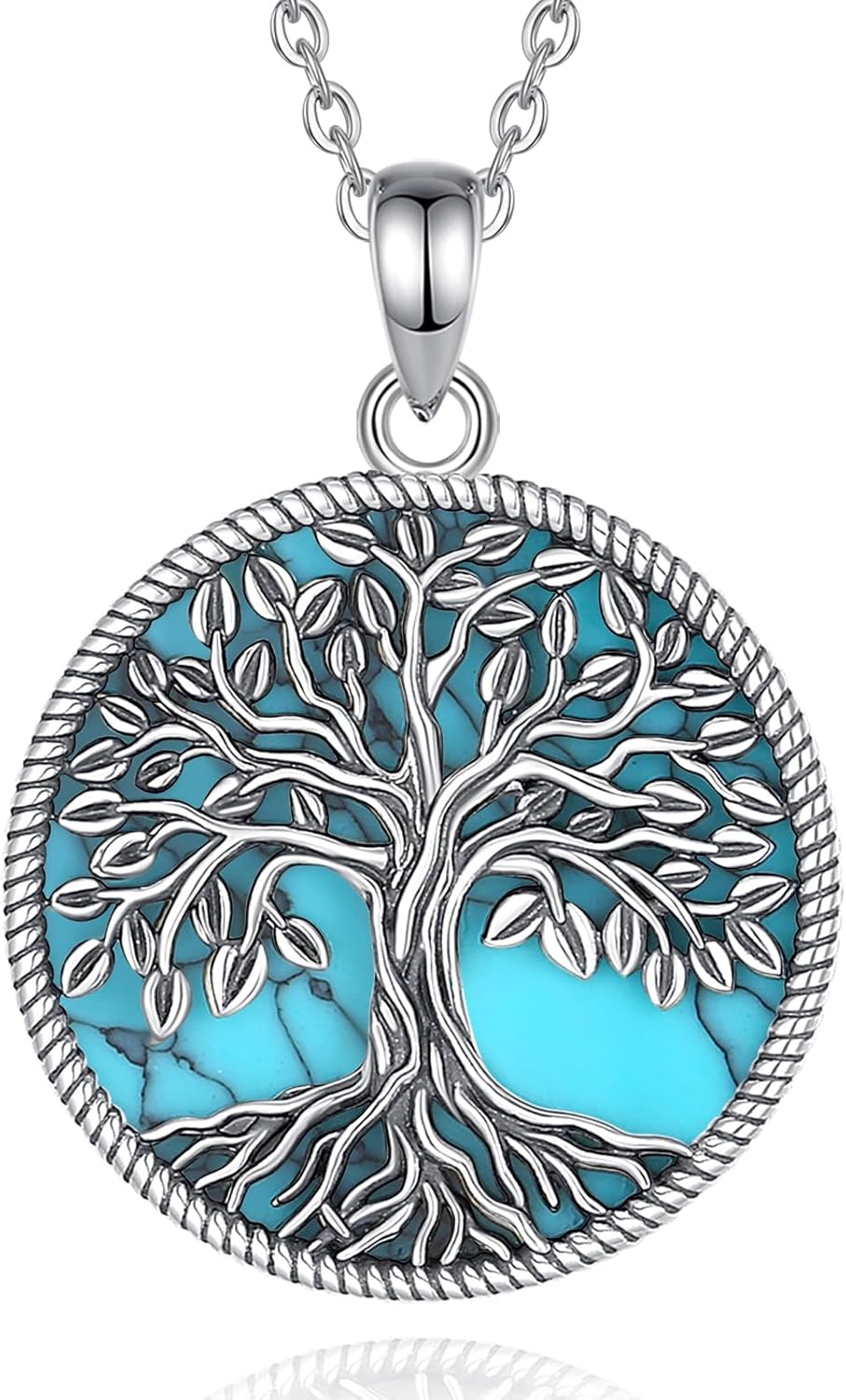 EUDORA Moonstone Turquoise Necklace for Women S925 Sterling Silver, Angel Tears Water Droplets Pendant Grandma Necklace Jewelry for Women Gifts for Mother in Law Mothers Day Gifts for Mom, 20"