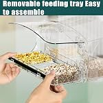 Window Bird Feeder 2 Pack with Strong Suction Cups, Clear Bird feeders for Viewing, Bird Feeders for Outdoors Outside with Drain Holes