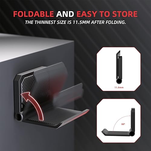 Vista 3 de PlayVital FOLD Controller Holder Wall for ps5 ps4 Xbox Switch 2 Pro Headset, 2 Pack Universal Storage Organizer Gaming Controller Stand Headphone