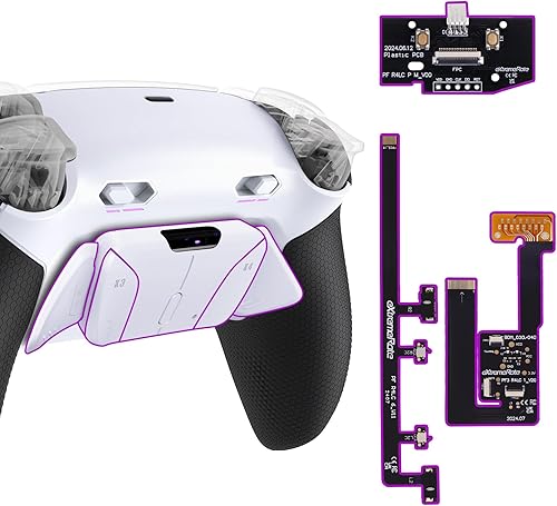 Miniatura 12 de eXtremeRate RISE4 Plus MAX - Kit de paletas traseras con topes de gatillo clicky y agarre de goma para controlador PS5 BDM-030 040 050, kit de Negro