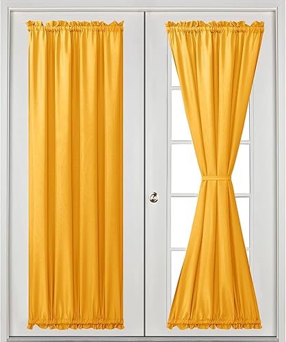 Miniatura 38 de Hiasan Cortinas para ventana de puerta delantera, bolsillo para barra, cortina de privacidad semitransparente para puerta francesa, 1 panel