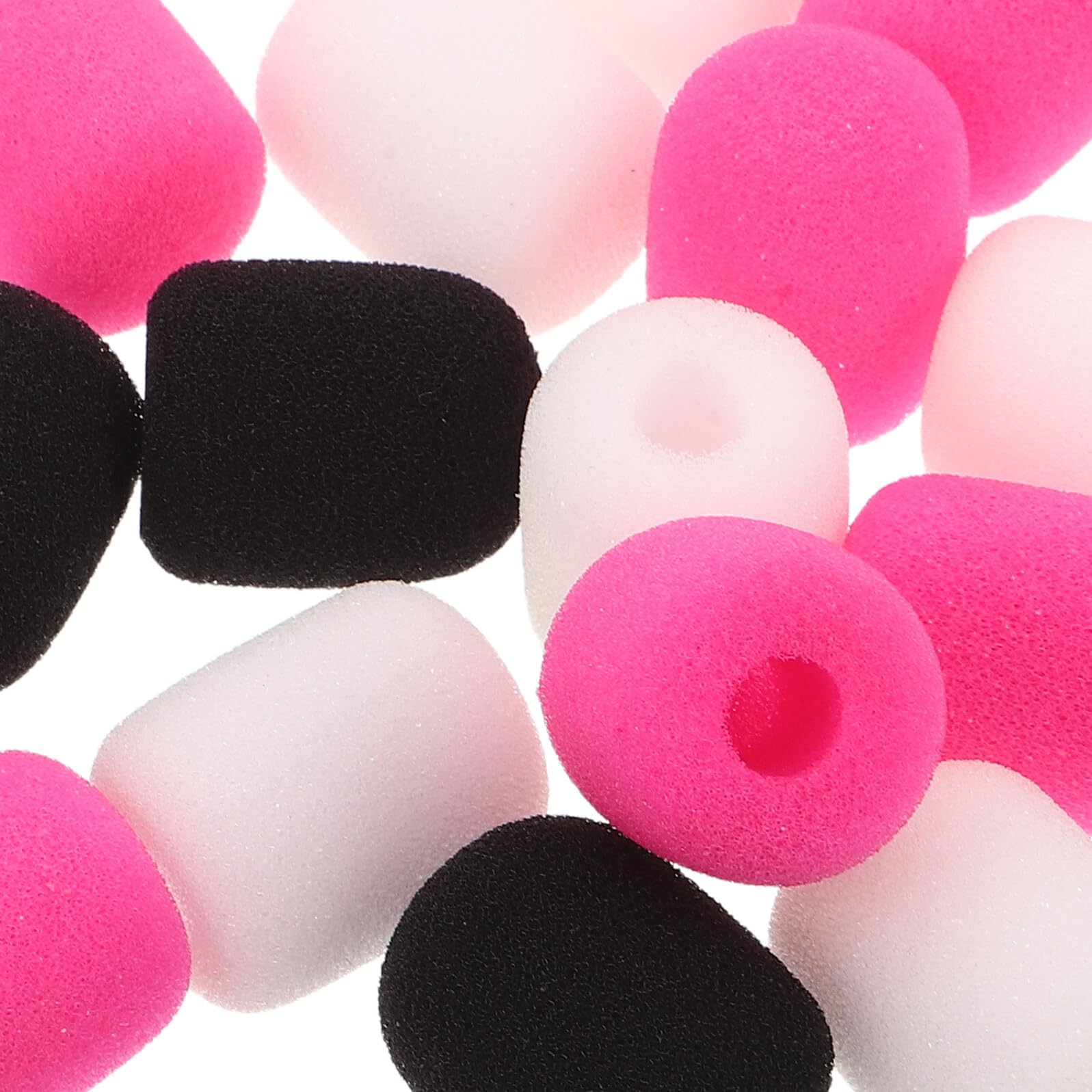 FRCOLOR Lot de 24 Bonnettes Anti-Vent pour Micro Casque 2,5 X 2,2 CM, Mousse Légère et Compacte, Petites Protections pour Microphones Cravate et Mini Micros, Accessoires Pratiques pour
