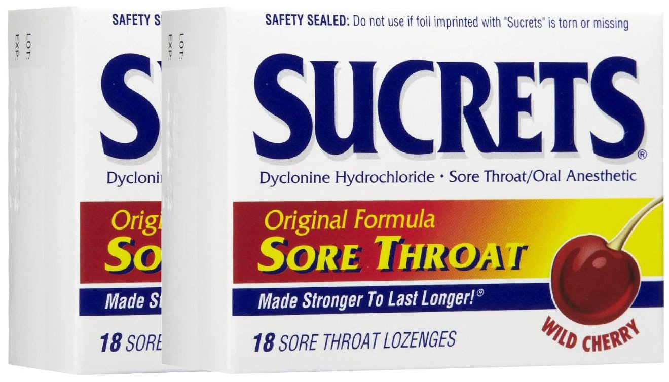 Sucrets Sore Throat Lozenge-Wild Cherry-18 ct, 2 pk