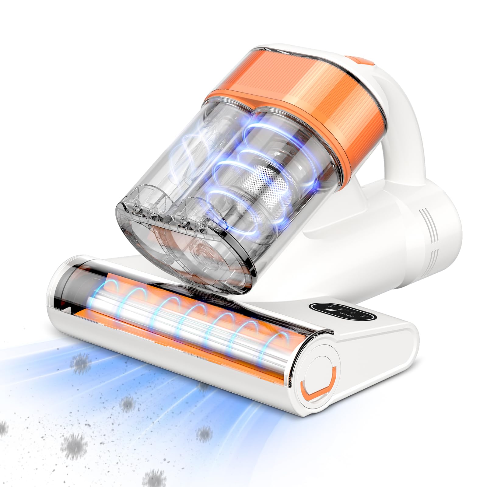 Mattress Vacuum Cleaner, 16Kpa 500W Strong Suction Bed Vacuum with UV and Ultrasonic and High Heating, Dual Dust Bins with Washable Filters, Ideal for Dust and Pet Hair Removal, Corded