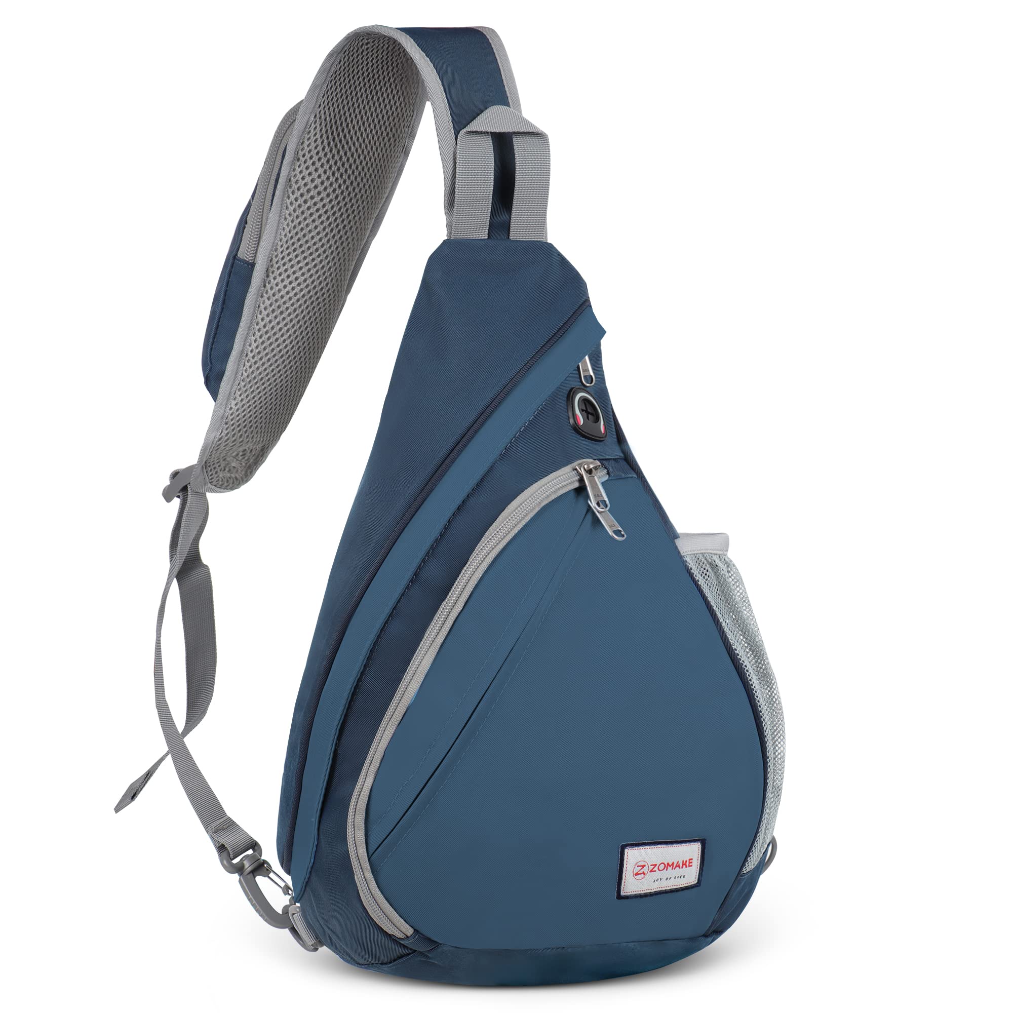 ZOMAKE Sling Bag,Crossbody Sling Backpack Shoulder Chest Bag for Women Men - Travel Hiking Daypack (Navy Blue-PL)
