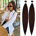Chocolate Brown Braiding Hair Pre stretched Ez Braid 52 Inch Gyal Synthetic Braiding Hair Pre stretched