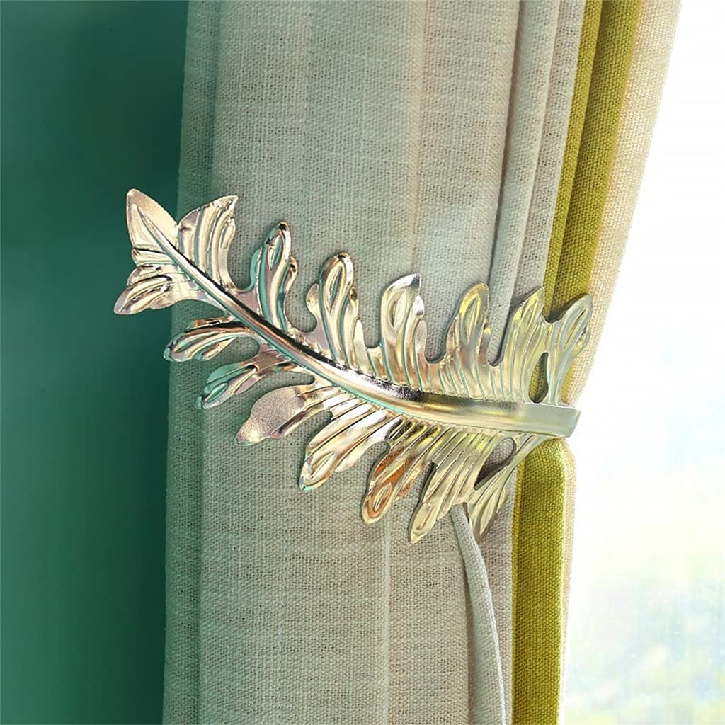2 Alzapaños para Cortina De Hojas, Alzapaños para Dormitorio, Sala De Estar, Decoración De Cortinas, Accesorios De Retención De Metal (A como Se Muestra En La Imagen)