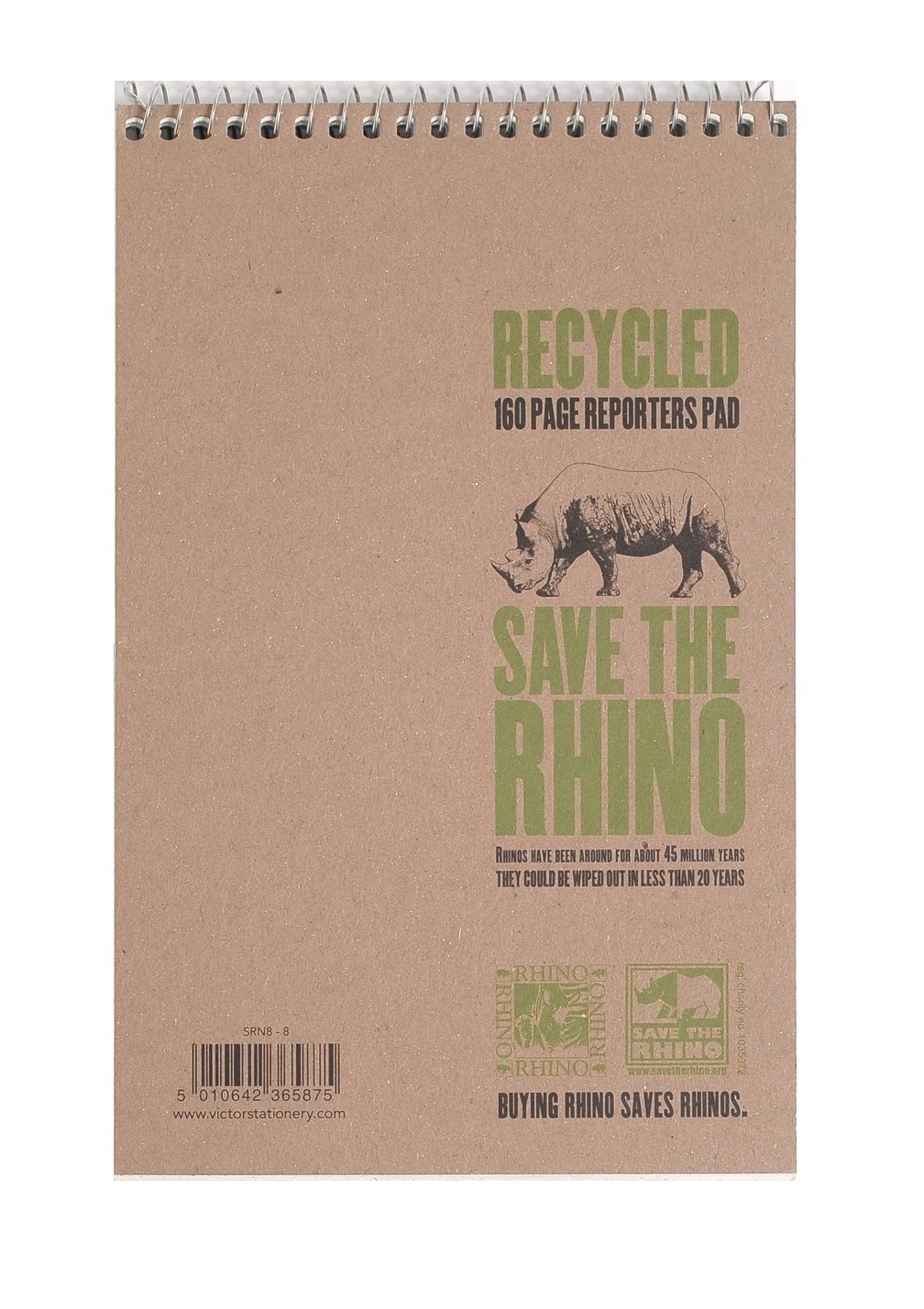Rhino Recycled Wirebound Notebook 160 Pages 8mm Ruled A5 (Pack of 5)