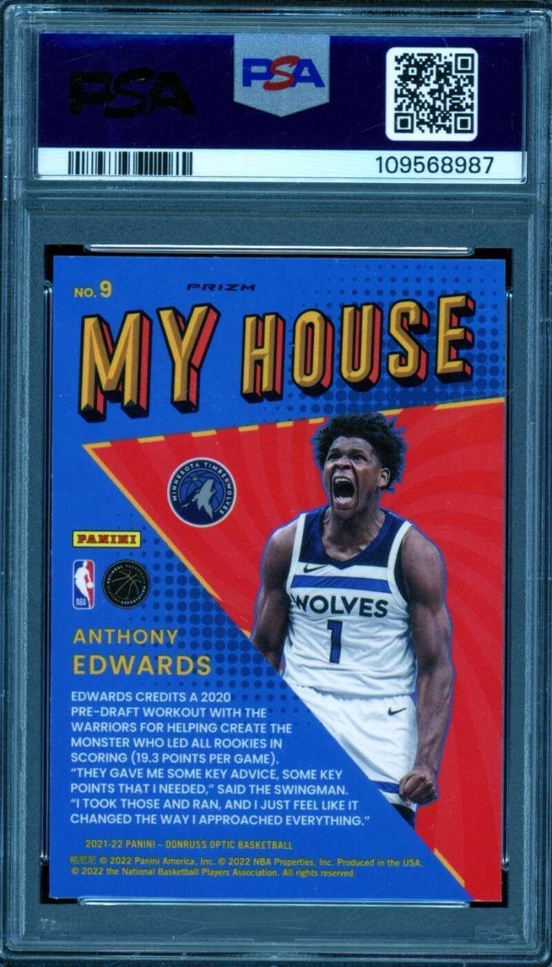 Anthony Edwards Card 2021-22 Donruss Optic My House #9 PSA 9 - Unsigned Basketball Cards