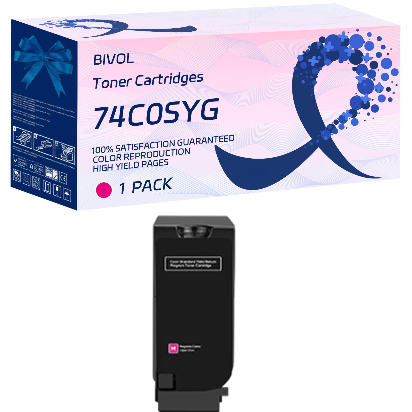 74C0SYG Toner Cartridges Compatible for Lexmark CS720 CS720de CS720dte CS725 CS725de CS725dte CX725 CX725de CX725dte Printers, with Chip, High Yield