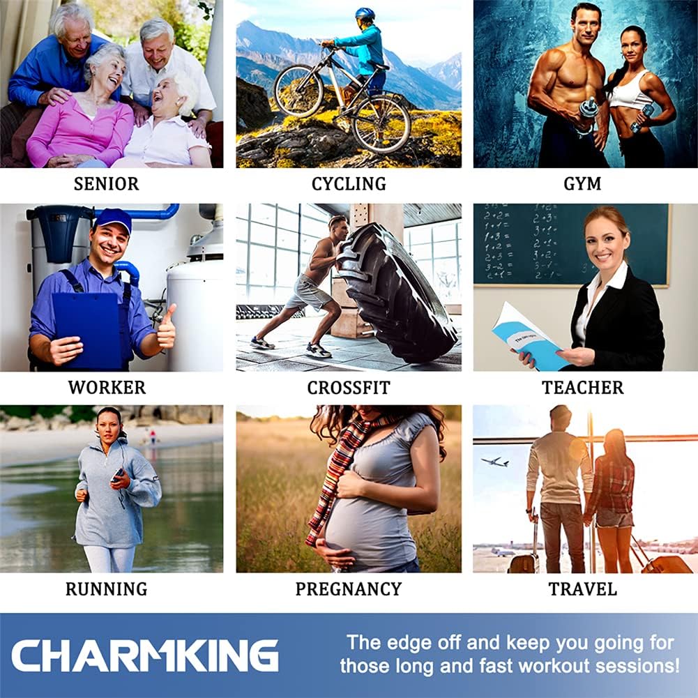 Exclusive CHARMKING Compression Socks for Women & Men Circulation (3 Pairs) 15-20 mmHg is Best Athletic for Running, Flight Travel, Support, Cycling, Pregnant - Boost Performance, Durability (S/M,Multi 08)