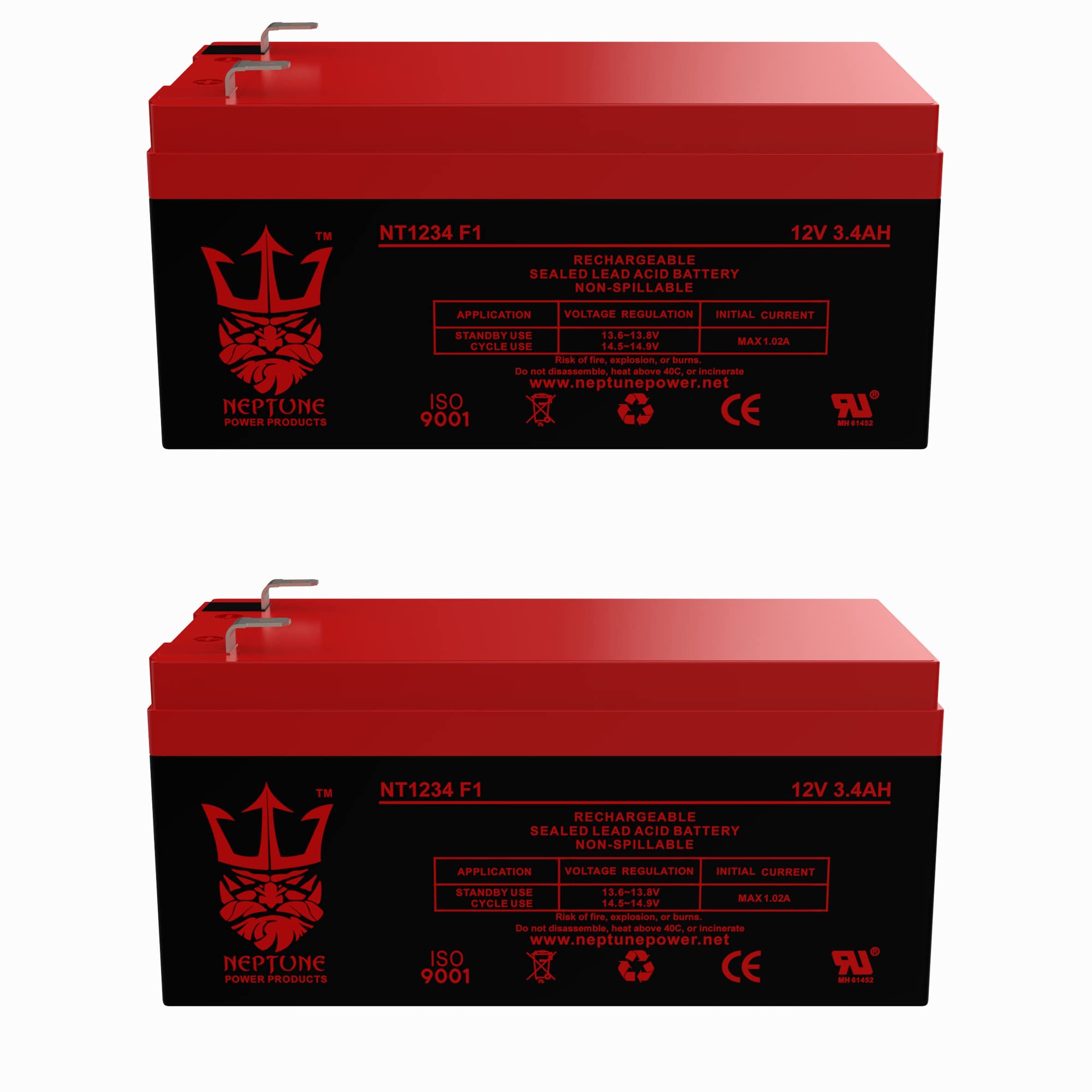 Neptune 12V 3.4Ah NT1234 Replacement Battery Compatible with APC Back UPS ES 350, BE350E, BE350C, BE350R, BE350U