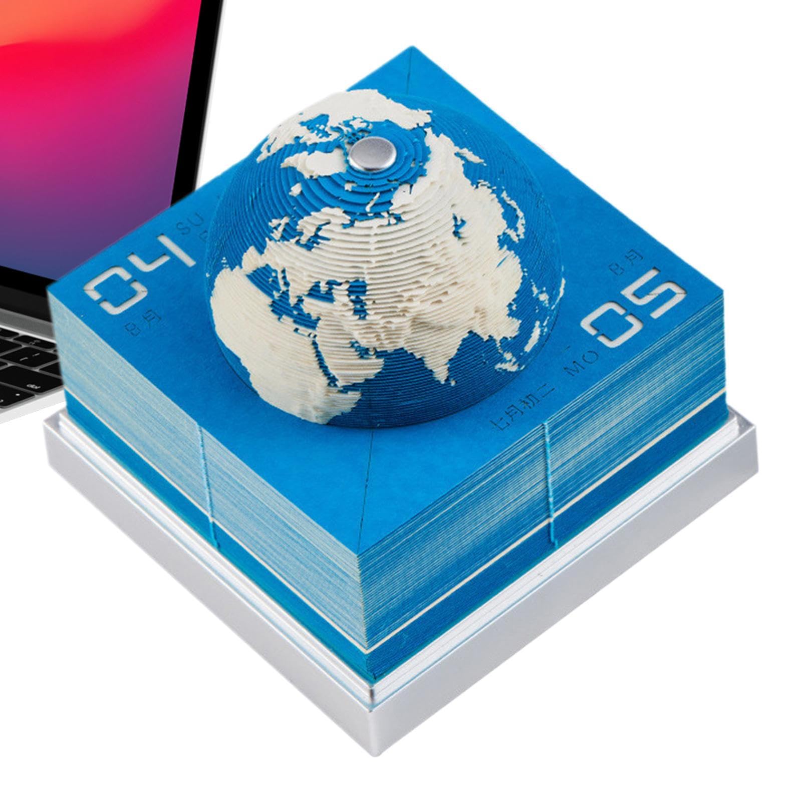 Calendario Da Scrivania 3D 2026 Decorazione Da Scrivania A Forma Di Terra | Blocco Note Decorativo Per Scrivania Per Casa Ufficio Appartamento Scuola Sale Conferenze Aree di