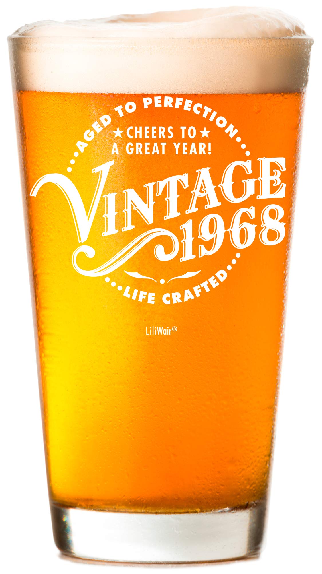 1968 55th Birthday Gifts Beer Glass for Men Women | Birthday Gift Man Woman Turning 55 | Funny 55 th Party Supplies Decorations Ideas |Fifty Five Year Old Bday |55 years Gag Vintage Pint Present