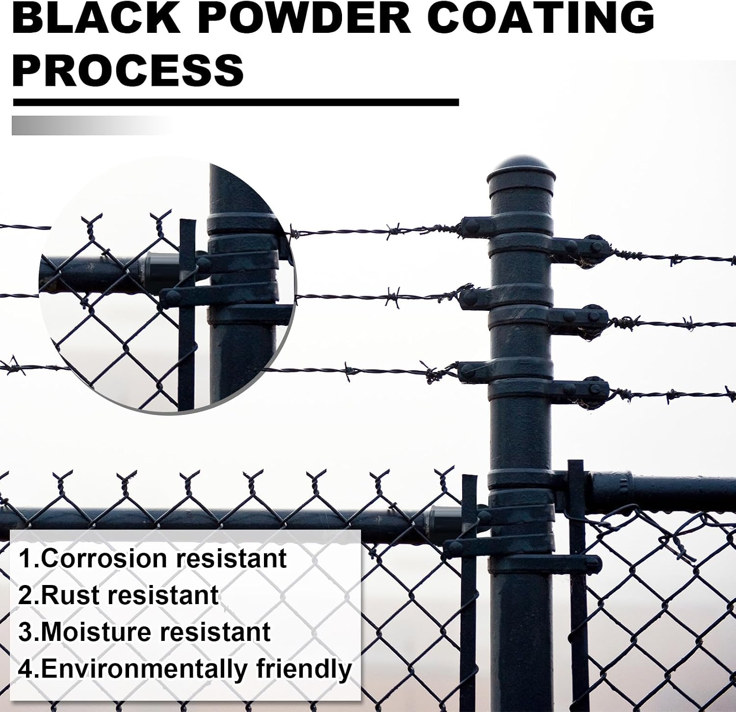 8 Pack Rail End Cap for 1-5/8" OD Post Pipe Top Rail End for Chain Link Fence Aluminum Powder Coated Chain Link Black Fence Loop Outside Diameter Top Pipe Residential Commercial Use
