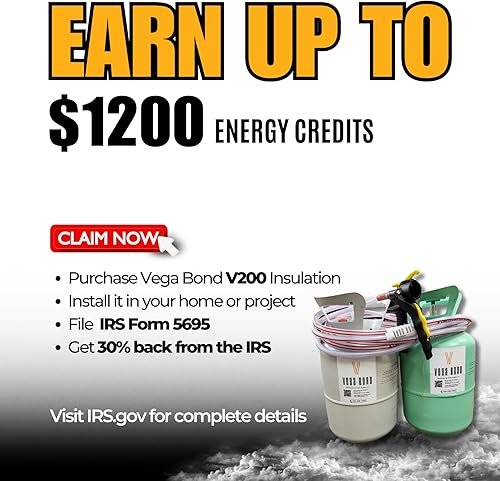 Miniatura 3 de Vega Bond V200 Kit de aislamiento de espuma en aerosol de celda cerrada – Bajo GWP, se envía a todos los estados, 200 pies tableros, 2 componentes