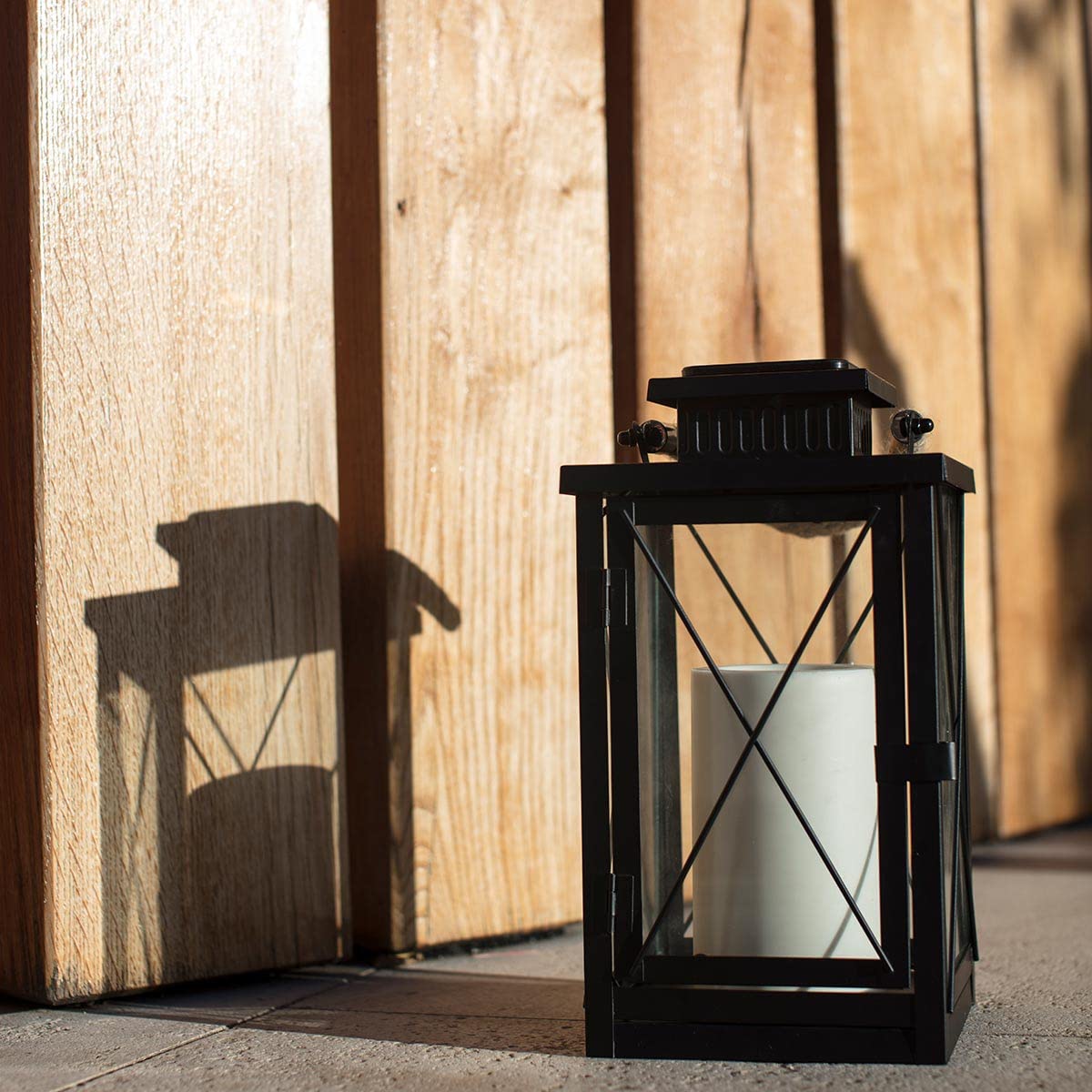 Lumisky Dekorative Solar-Kerzenlampe mit Seilgriff im Kerzeneffekt warmweiße LED-Kerze FIREFLY H40cm