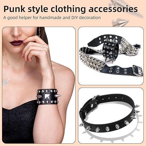 Miniatura 5 de QMNNMA Juego de 120 juegos de clavos y tachuelas punk, 4 colores, 3 tamaños de clavos de metal para árbol de metal, para manualidades, artesanía en