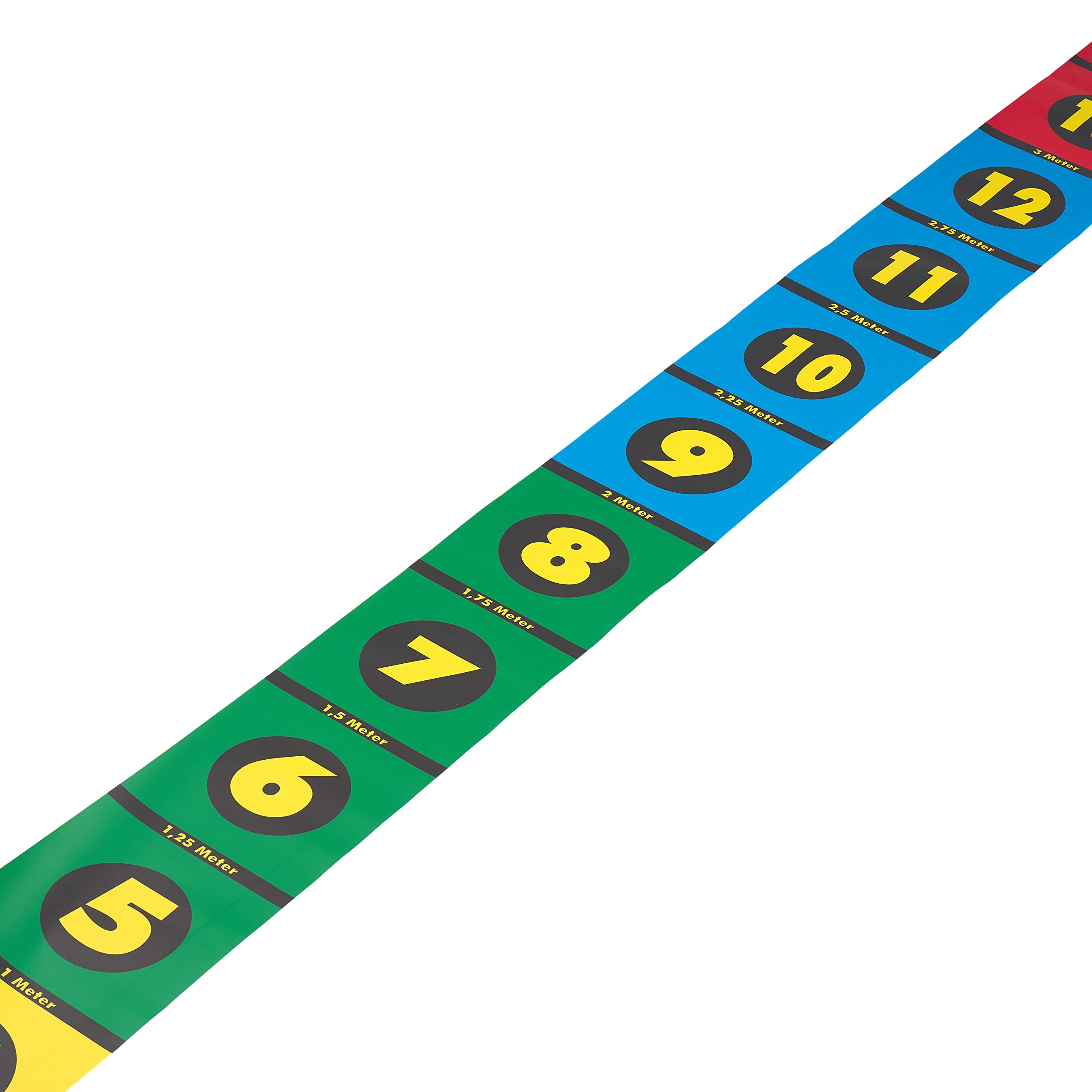 BlockX Weitsprung-Set One | Inkl. Zonenband mit 4-farbig bedruckten 25 cm Zonen | Für Schulen, Vereine, Kinder | Lern- und Messhilfe | Leichtathletik | Springen